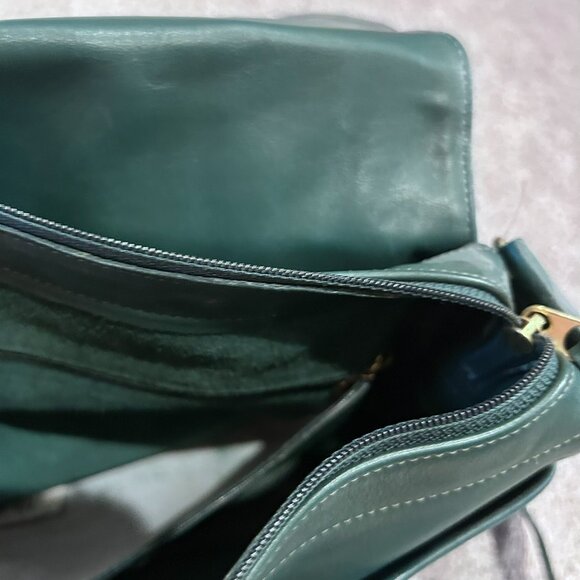 Vintage Coach Green Leather Messenger Bag - Picture 5 of 7